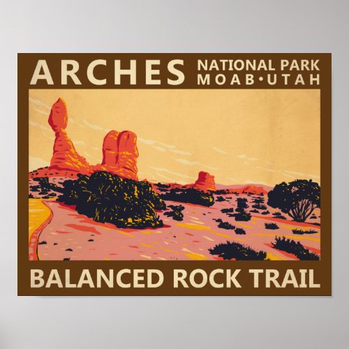 Arches National Park Utah Balanced Rock Trail  Poster
