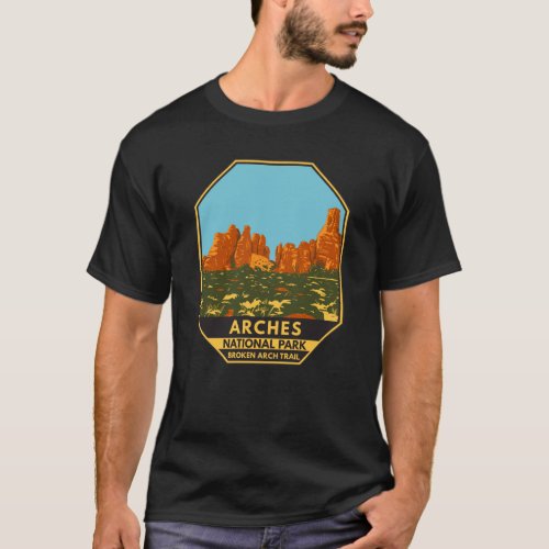 Arches National Park Utah Broken Arch Trail Retro T_Shirt