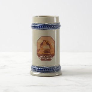 Arches National Park Utah Delicate Arch Art Retro Beer Stein