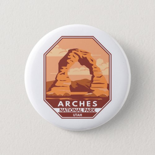 Arches National Park Utah Delicate Arch Art Retro Button