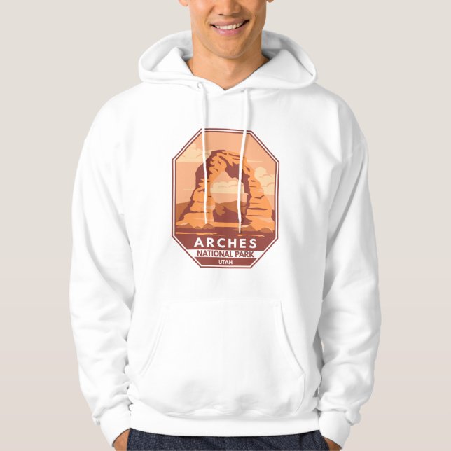 Arches National Park Utah Delicate Arch Art Retro Hoodie (Front)