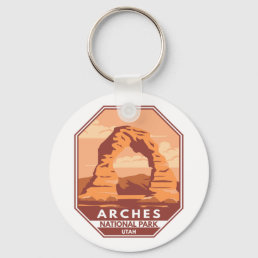 Arches National Park Utah Delicate Arch Art Retro Keychain