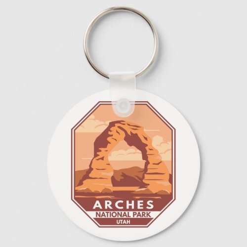 Arches National Park Utah Delicate Arch Art Retro Keychain