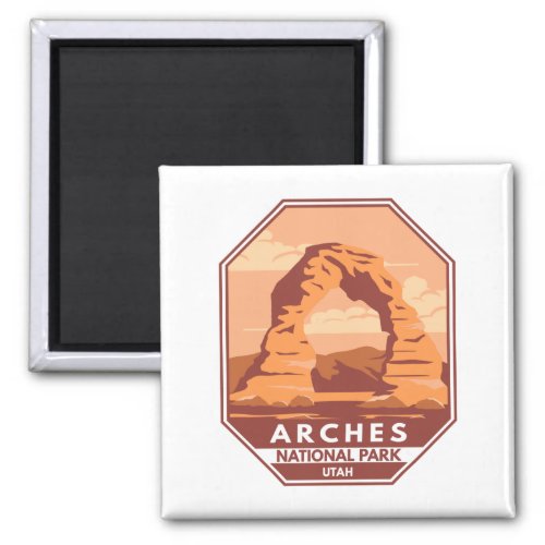 Arches National Park Utah Delicate Arch Art Retro Magnet