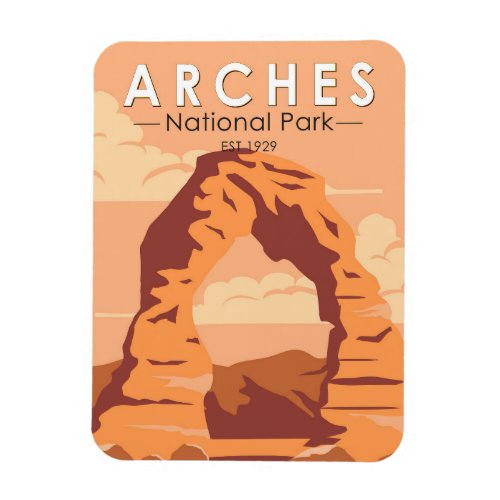 Arches National Park Utah Delicate Arch Art Retro  Magnet
