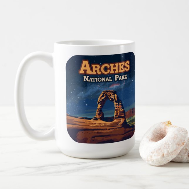 Arches National Park Utah Delicate Arch Moab Coffee Mug (With Donut)