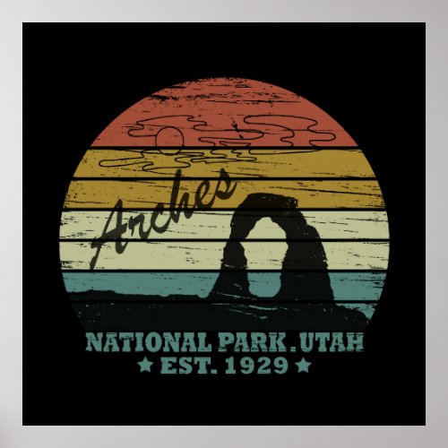 Arches National park Utah Delicate Arch vintage  Poster