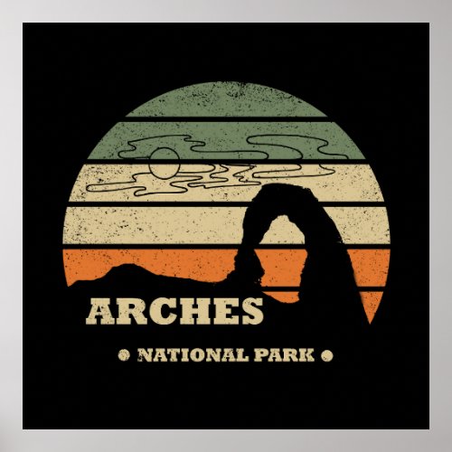 Arches National park Utah Delicate Arch vintage  Poster