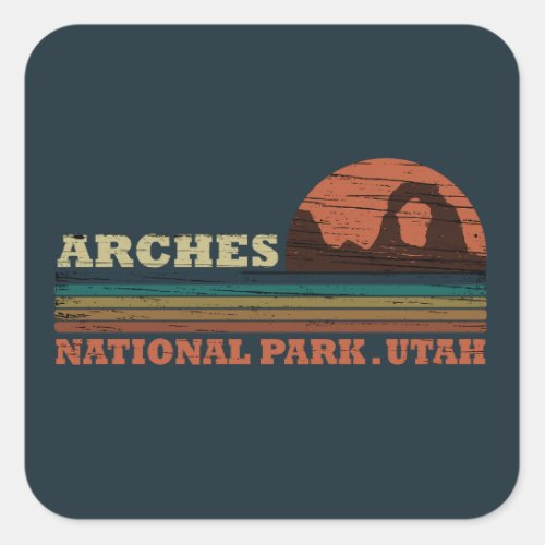 Arches National park Utah Delicate Arch vintage  Square Sticker