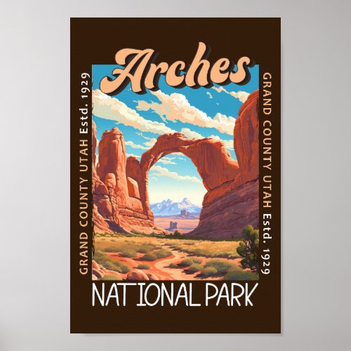 Arches National Park Utah Distressed Poster