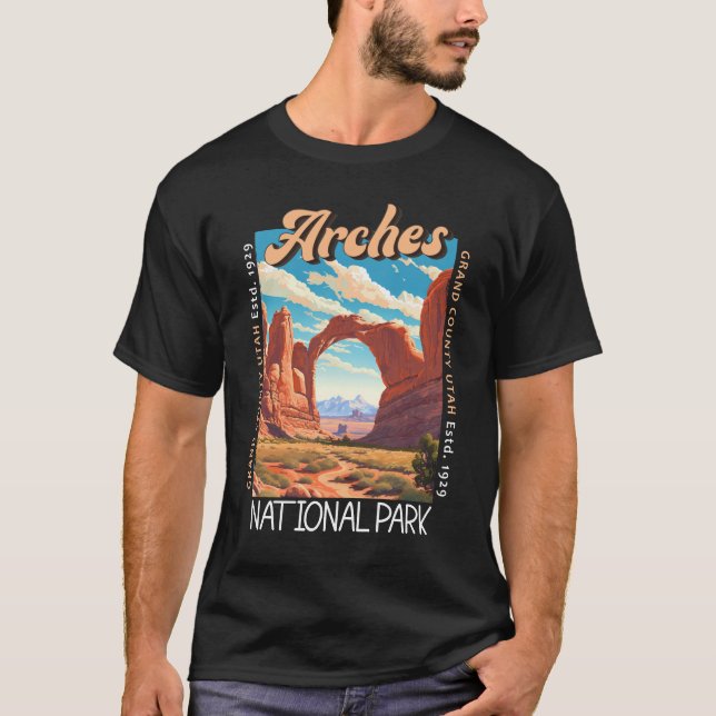 Arches National Park Utah Distressed T-Shirt (Front)