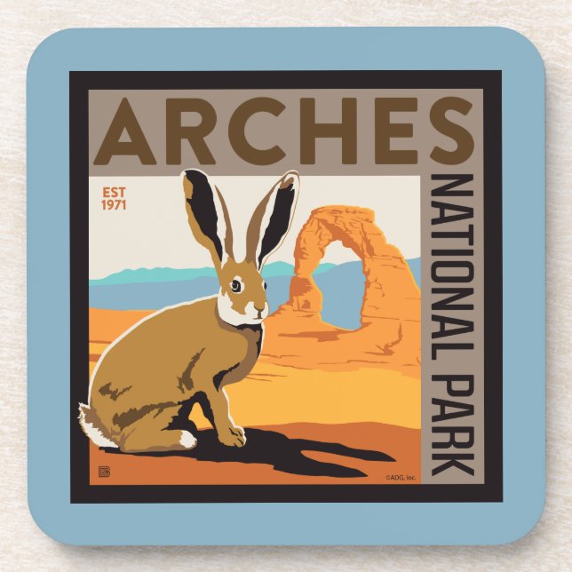 Arches National Park, Utah | Jackrabbit Beverage Coaster (Front)