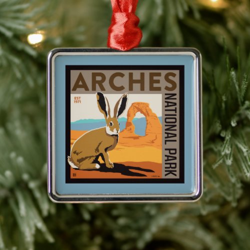 Arches National Park Utah  Jackrabbit Metal Ornament