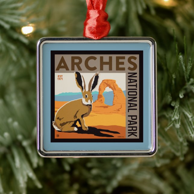 Arches National Park, Utah | Jackrabbit Metal Ornament (Tree)