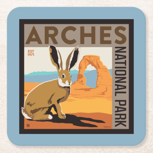 Arches National Park Utah  Jackrabbit Square Paper Coaster