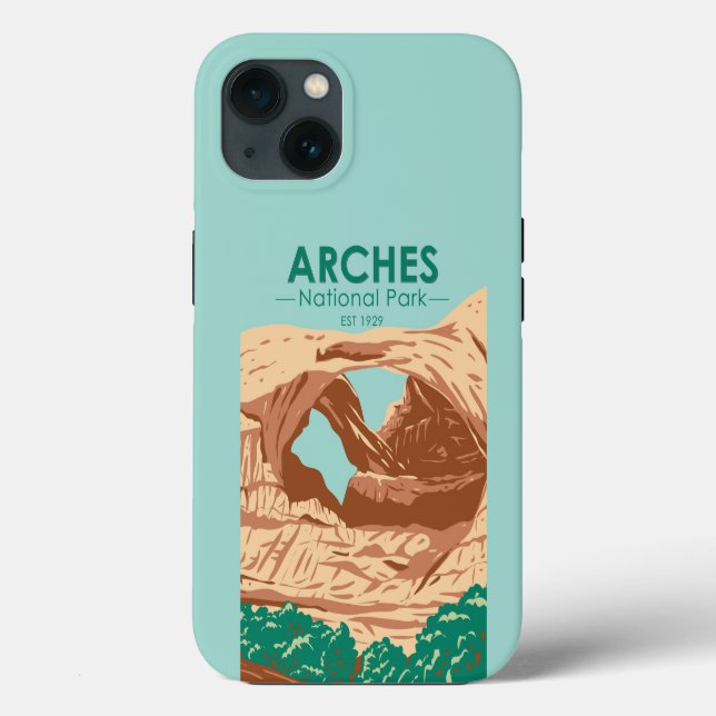 Arches National Park Utah Landscape Vintage Case-Mate iPhone Case (Back)