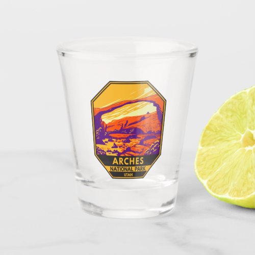 Arches National Park Utah Landscape Vintage Shot Glass