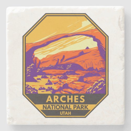 Arches National Park Utah Landscape Vintage Stone Coaster