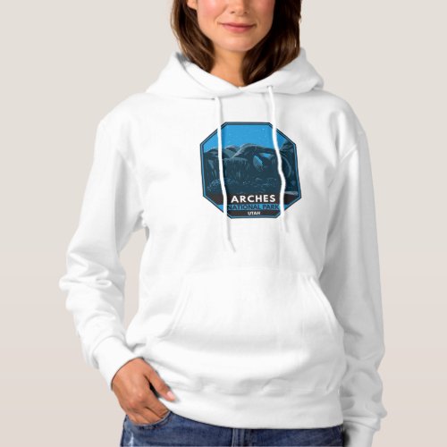 Arches National Park Utah Night Sky Vintage Hoodie