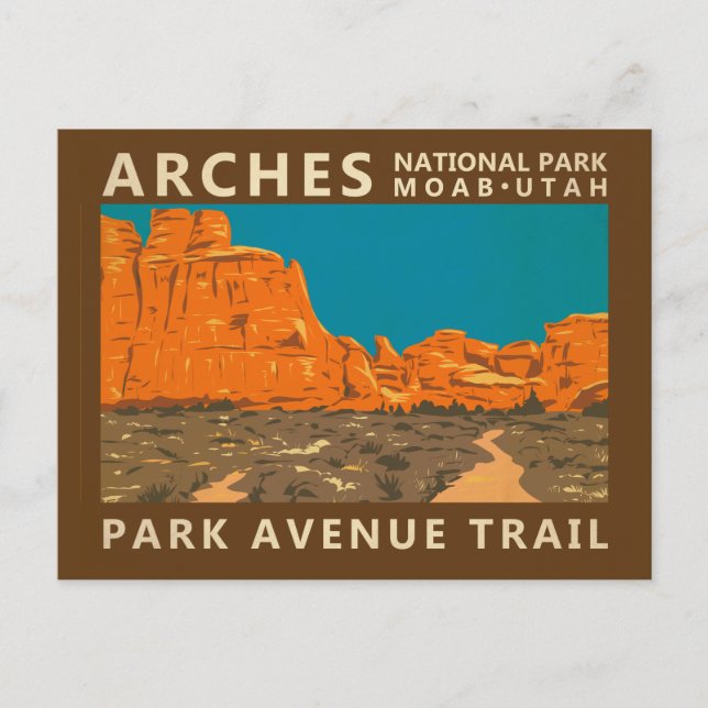 Arches National Park Utah Park Avenue Trail 2 Postcard (Front)