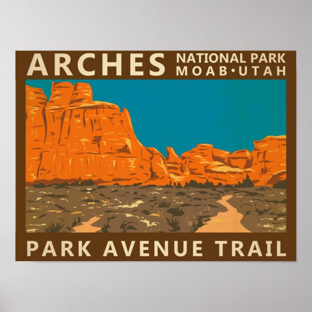 Arches National Park Utah Park Avenue Trail 2  Poster (Front)