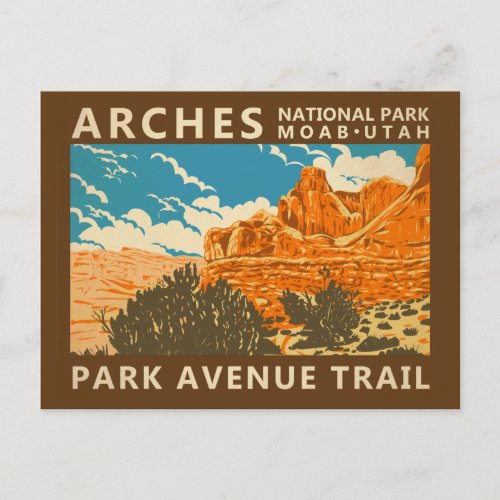 Arches National Park Utah Park Avenue Trail 3 Postcard