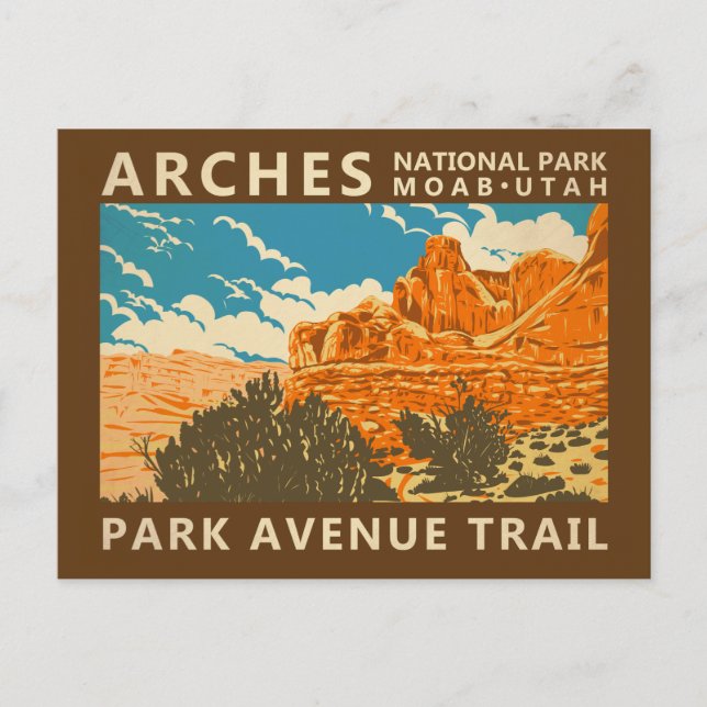 Arches National Park Utah Park Avenue Trail 3 Postcard (Front)