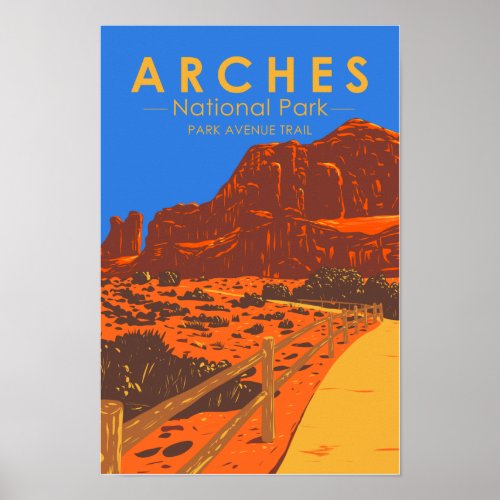 Arches National Park Utah Park Avenue Trail  Poster