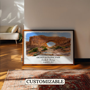 Arches National Park Utah Poster, Watercolor Poster
