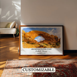 Arches National Park Utah Poster, Watercolor Poster