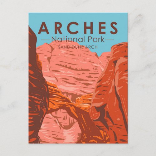 Arches National Park Utah Sand Dune Arch Vintage Postcard