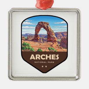 Arches National Park Utah Shield Metal Ornament