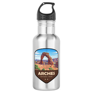 Arches National Park Utah Shield Stainless Steel Water Bottle