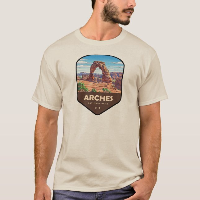 Arches National Park Utah Shield T-Shirt (Front)