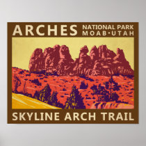 Arches National Park Utah Skyline Arch Trail Retro