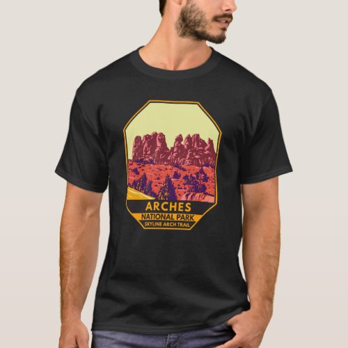 Arches National Park Utah Skyline Arch Trail Retro T_Shirt