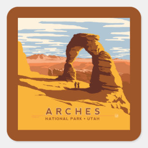Arches National Park   Utah Square Sticker