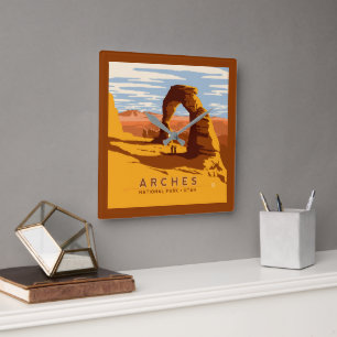 Arches National Park   Utah Square Wall Clock
