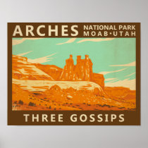 Arches National Park Utah Three Gossips Vintage 