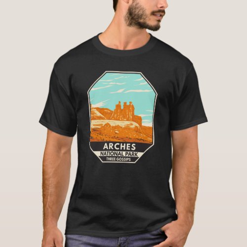 Arches National Park Utah Three Gossips Vintage  T_Shirt