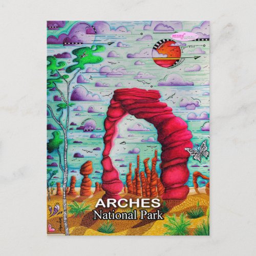 Arches National Park Utah Travel Art Postcard