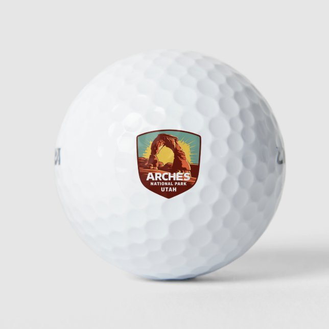 Arches National Park Utah Travel Emblem Golf Balls (Front)