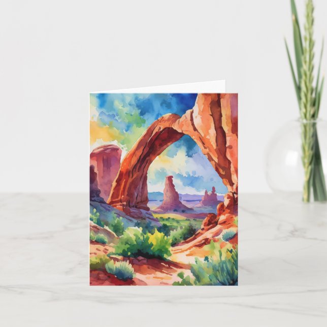 Arches National Park Utah Watercolor Card (Front)