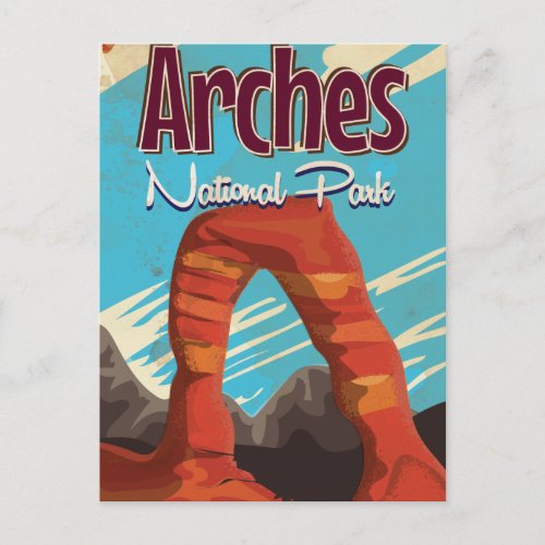 Arches National Park Vintage Holiday Poster