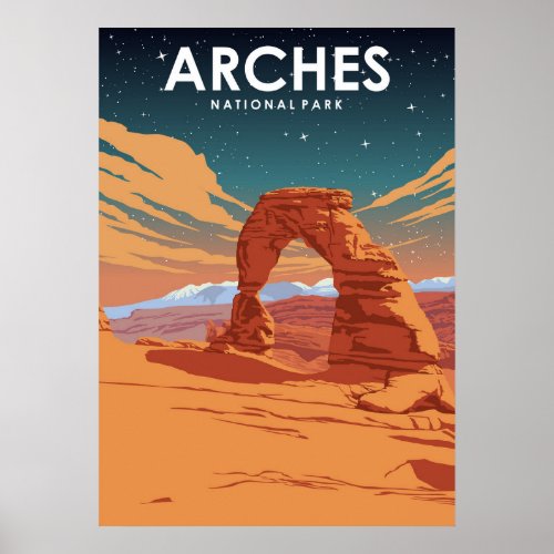 Arches National Park Vintage Travel Poster