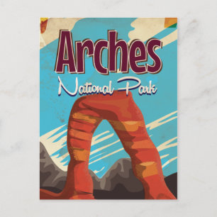 Arches National Park Vintage vacation Poster Postcard