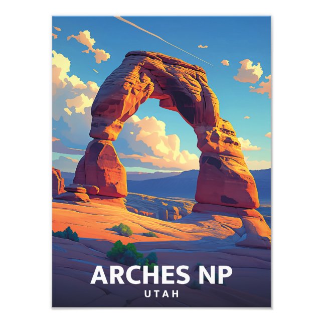 Arches NP Utah - Vintage Poster - Illustration (Front)