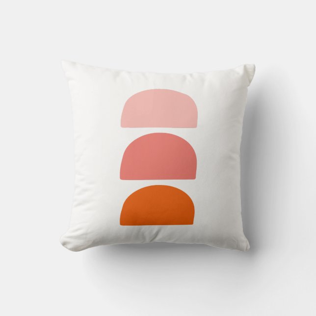 Arches Pink Coral Orange Throw Pillow (Front)