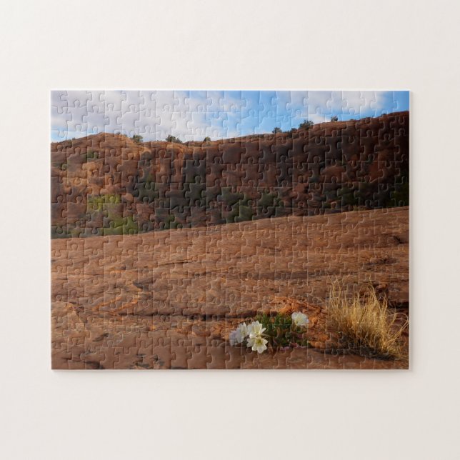 Arches Slickrock and Evening Primrose Landscape Jigsaw Puzzle (Horizontal)