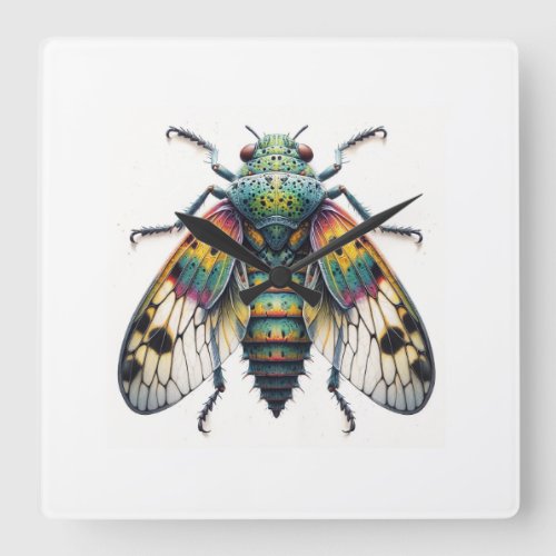 Archidice Insect Top View 050624IREF104 _ Watercol Square Wall Clock